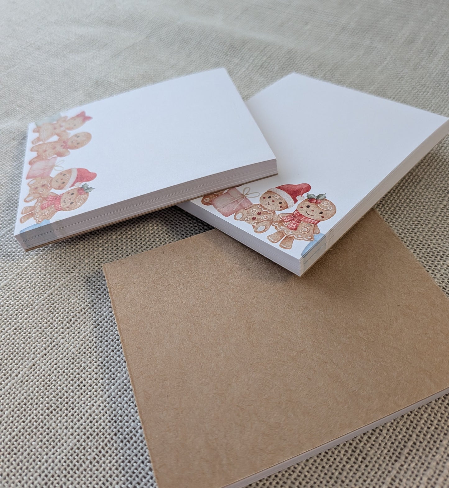 Liebevoll gestaltete Mini-Notizblöcke kleine Lebkuchenmännchen | 3er Set