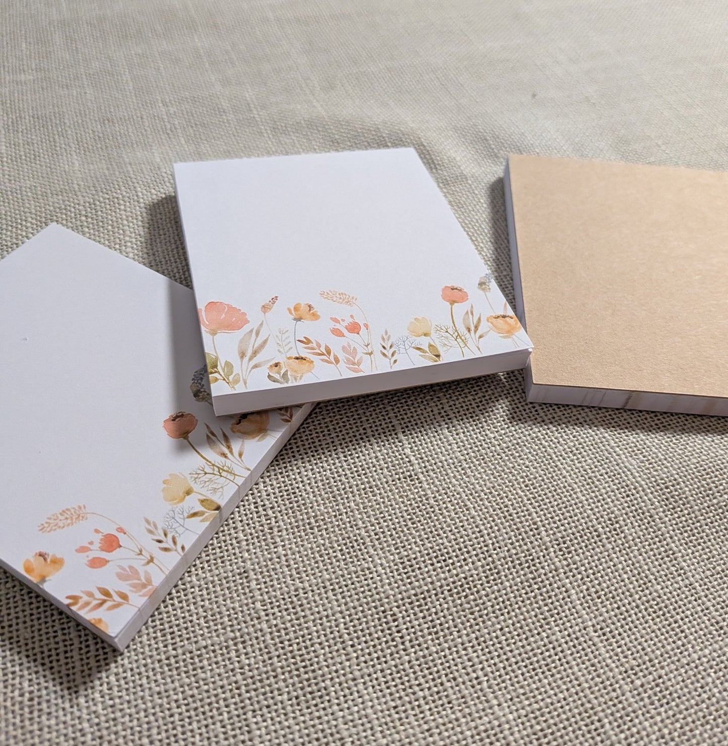 Liebevoll gestaltete Mini-Notizblöcke Blumen - Gelb | 3er Set