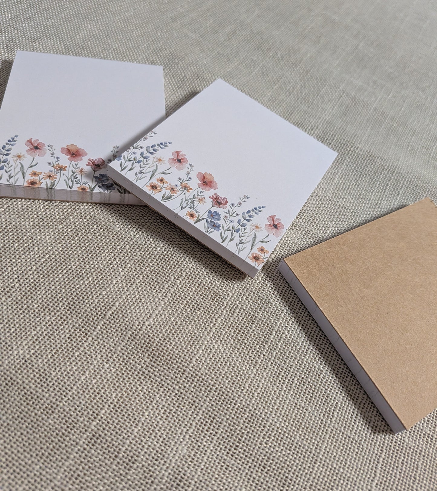 Liebevoll gestaltete Mini-Notizblöcke Blumen - Rosa | 3er Set