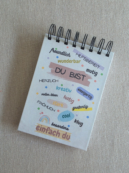 Du bist einfach du – Handgefertigter A6-Notizblock für Kinder