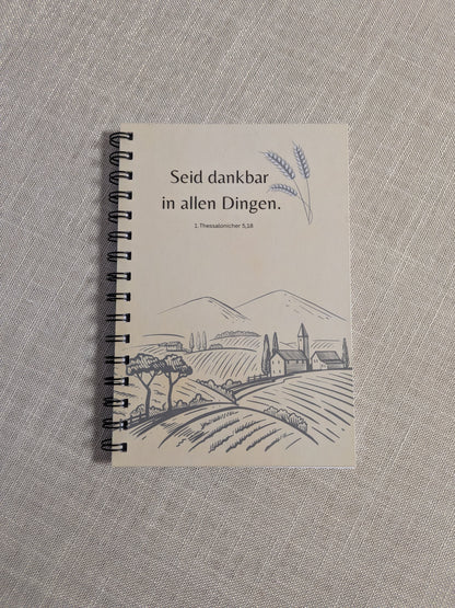 Christlicher Notizblock "Seid dankbar in allen Dingen"