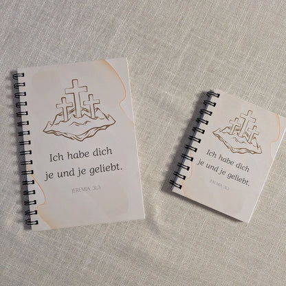 Christlicher Notizblock "Ich habe dich je und je geliebt"