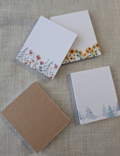 Liebevoll gestaltete Mini-Notizblöcke Jahreszeiten | 4er Set