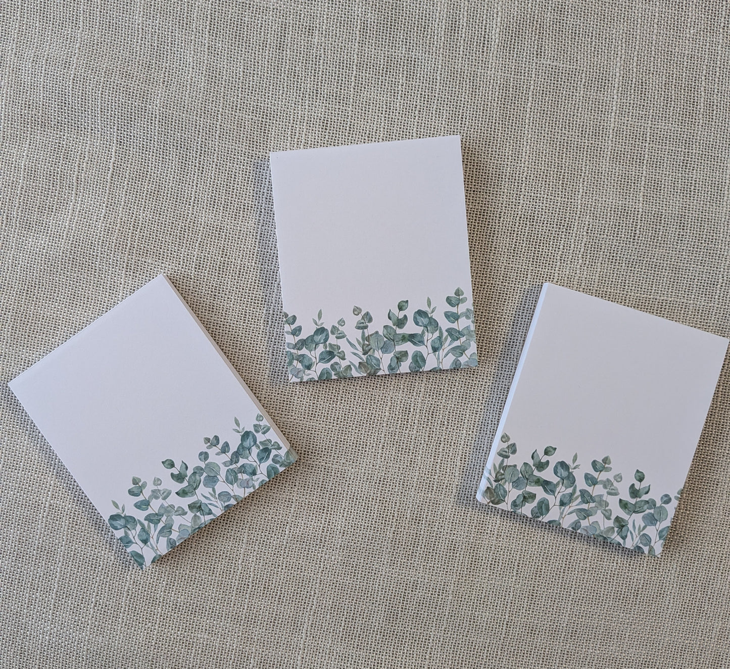 Liebevoll gestaltete Mini-Notizblöcke Eukalyptus | 3er Set