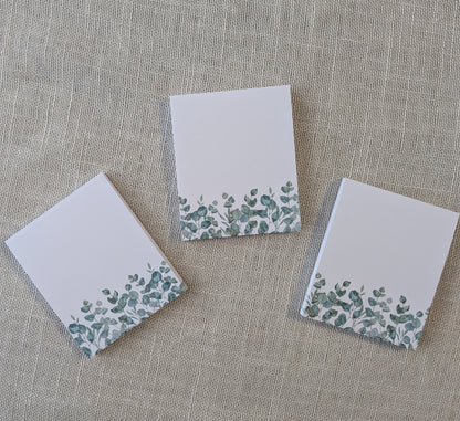 Liebevoll gestaltete Mini-Notizblöcke Eukalyptus | 3er Set