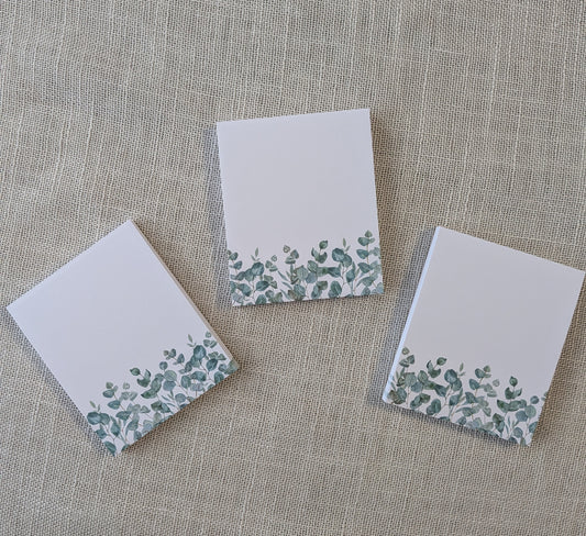 Liebevoll gestaltete Mini-Notizblöcke Eukalyptus | 3er Set