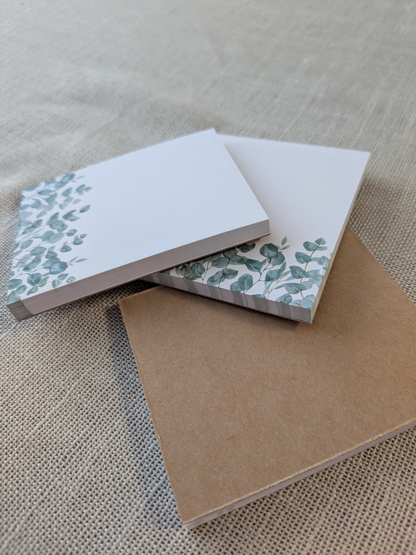 Liebevoll gestaltete Mini-Notizblöcke Eukalyptus | 3er Set