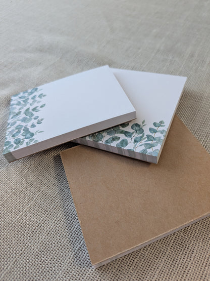 Liebevoll gestaltete Mini-Notizblöcke Eukalyptus | 3er Set