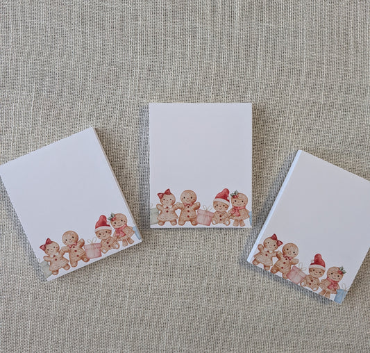 Liebevoll gestaltete Mini-Notizblöcke kleine Lebkuchenmännchen | 3er Set