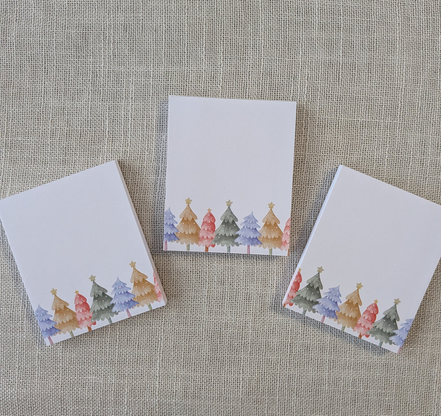 Liebevoll gestaltete Mini-Notizblöcke Weihnachtstannen | 3er Set