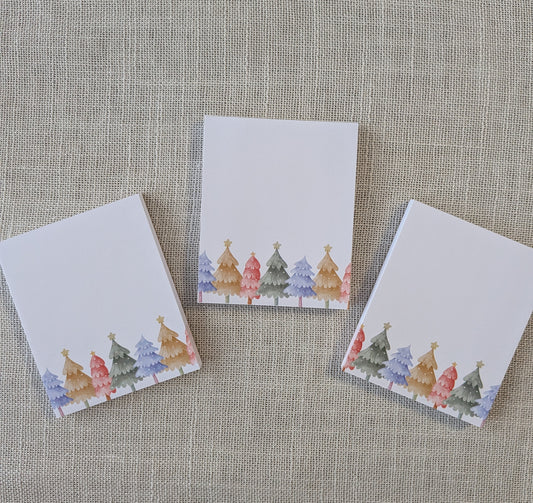 Liebevoll gestaltete Mini-Notizblöcke Weihnachtstannen | 3er Set