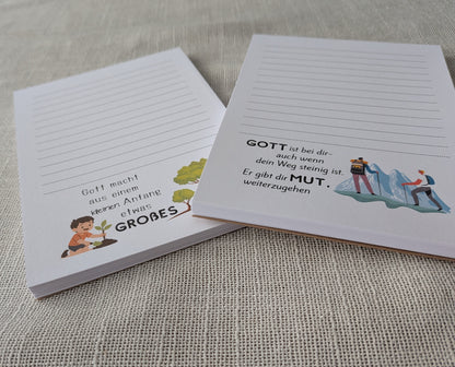Christlicher Notizblock A6 für Jungen – Mut & Zuversicht (Einzeln oder im Set)
