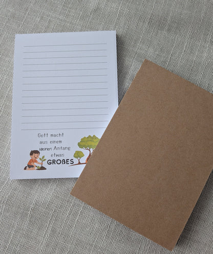 Christlicher Notizblock A6 für Jungen – Mut & Zuversicht (Einzeln oder im Set)