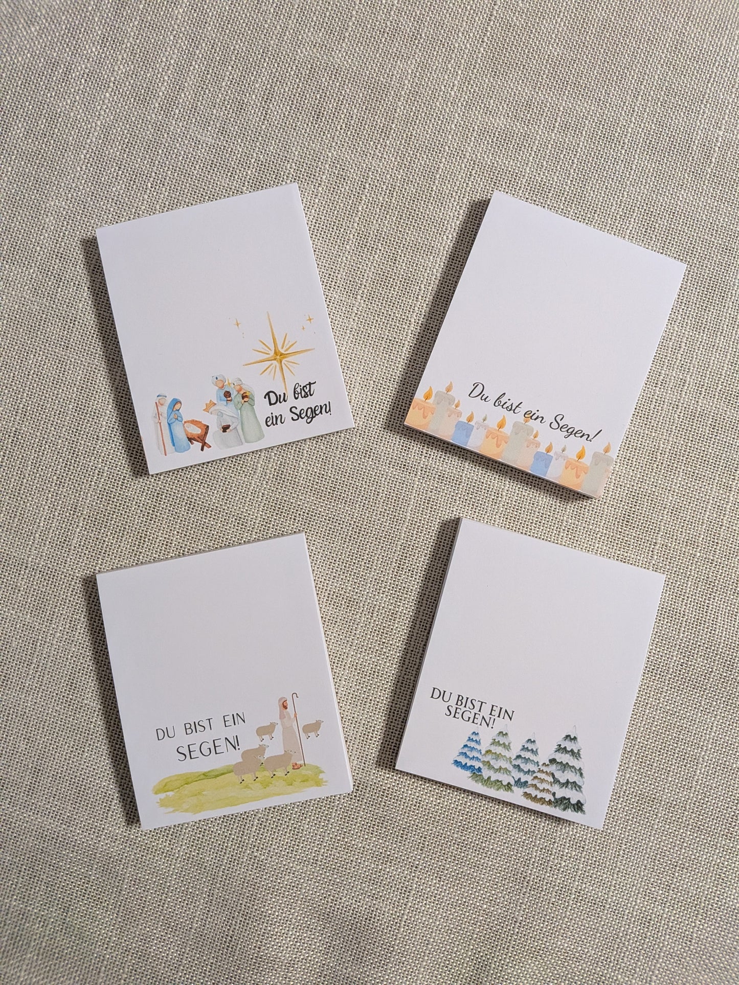 Liebevoll gestaltete Mini-Notizblöcke "Du bist ein Segen" | 4er Set