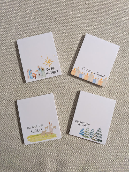 Liebevoll gestaltete Mini-Notizblöcke "Du bist ein Segen" | 4er Set