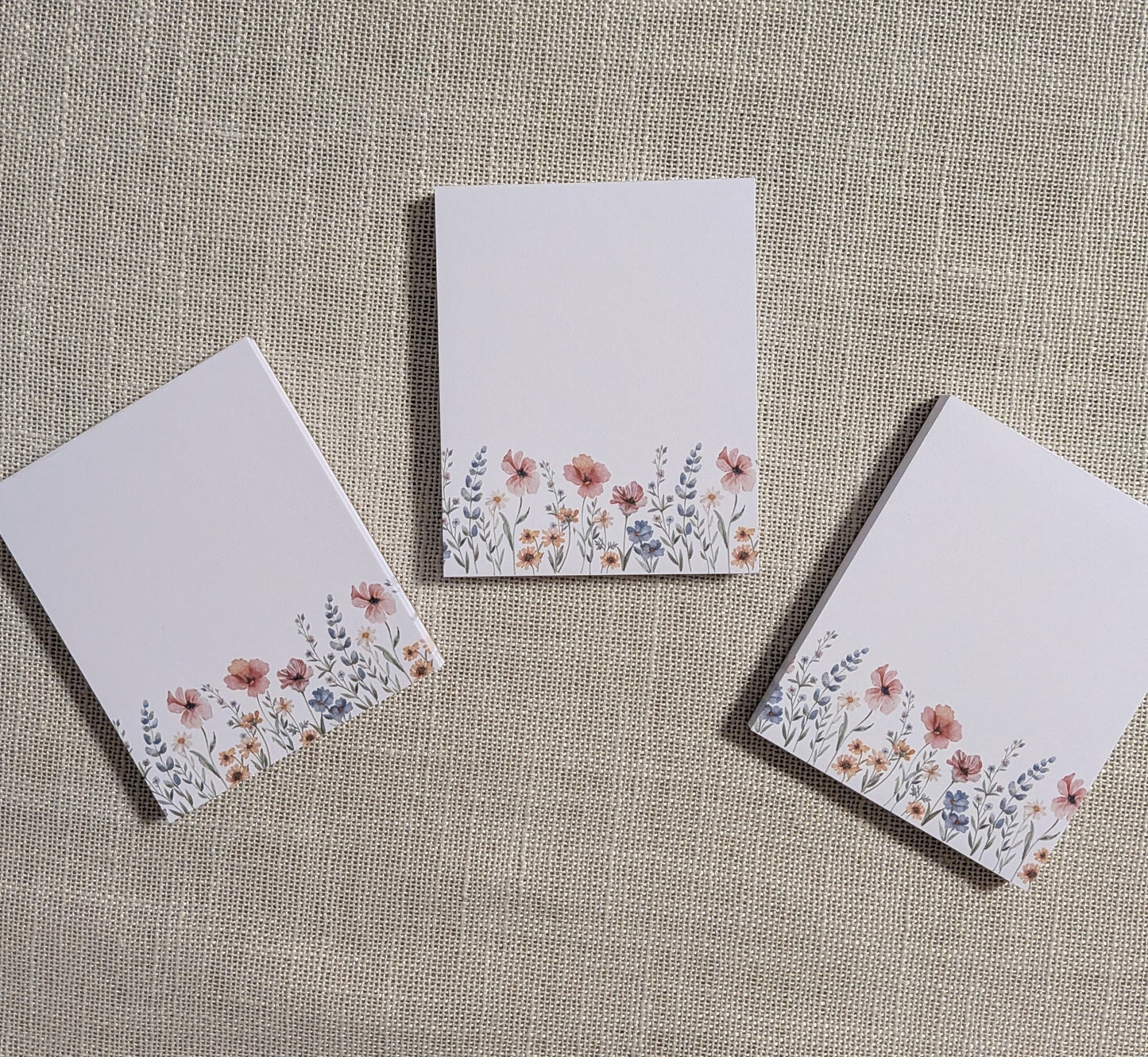 Liebevoll gestaltete Mini-Notizblöcke Blumen - Rosa | 3er Set
