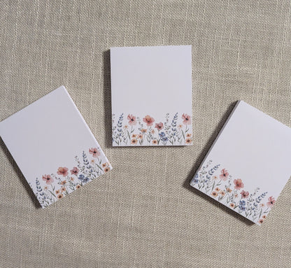 Liebevoll gestaltete Mini-Notizblöcke Blumen - Rosa | 3er Set
