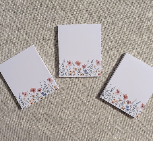 Liebevoll gestaltete Mini-Notizblöcke Blumen - Rosa | 3er Set