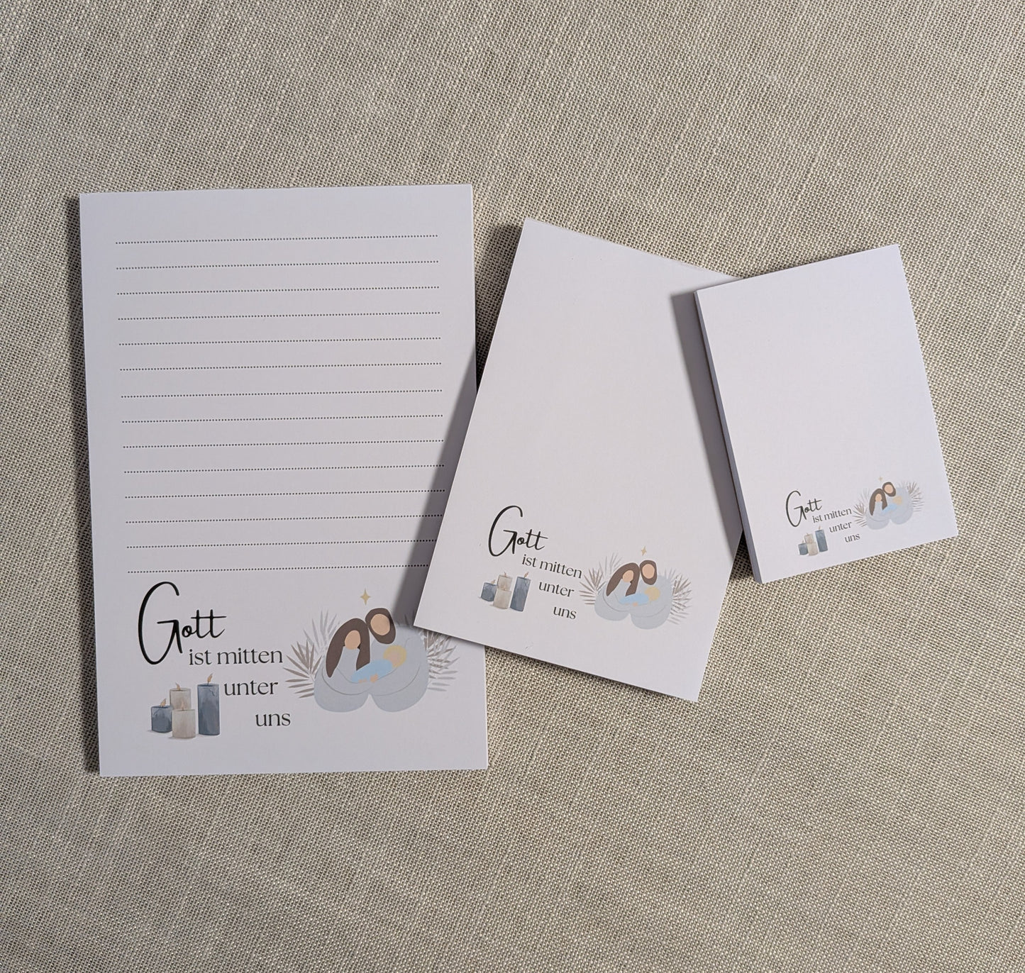 Notizblock-Set „Gott ist mitten unter uns“ – Weihnachtsedition (A5 · A6 · A7)