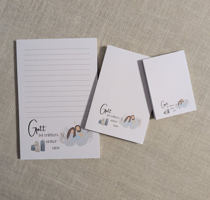 Notizblock-Set „Gott ist mitten unter uns“ – Weihnachtsedition (A5 · A6 · A7)