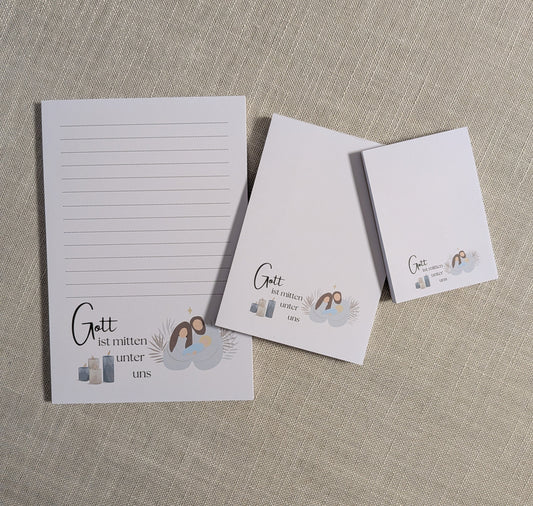Notizblock-Set „Gott ist mitten unter uns“ – Weihnachtsedition (A5 · A6 · A7)