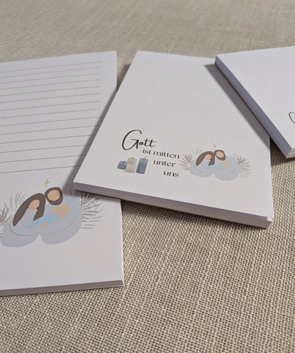 Notizblock-Set „Gott ist mitten unter uns“ – Weihnachtsedition (A5 · A6 · A7)