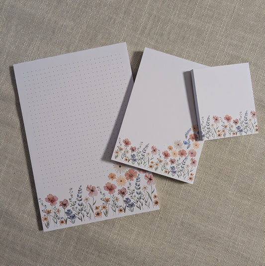 Blumen Notizblock Set – Florales 3er-Set (A5 · A6 · Mini)