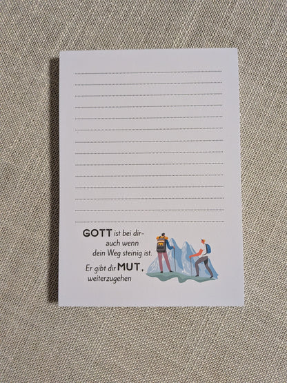 Christlicher Notizblock A6 für Jungen – Mut & Zuversicht (Einzeln oder im Set)