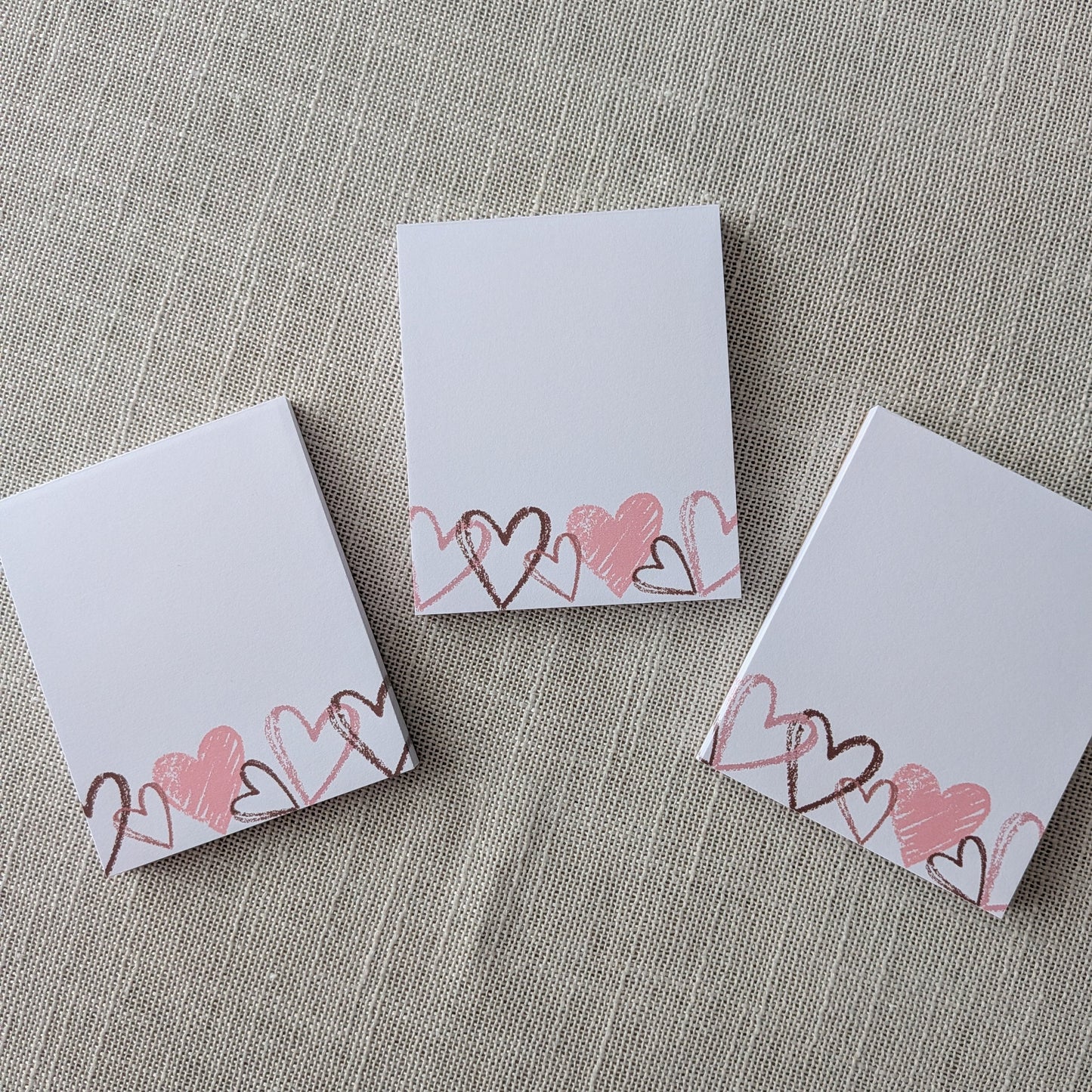 Liebevoll gestaltete Mini-Notizblöcke romantische Herzen | 3er Set