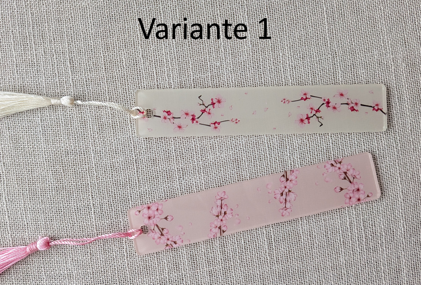 Acryl Lesezeichen mit Quaste – 2er Set | Zartes Blüten Design | Planner & Bibel Zubehör