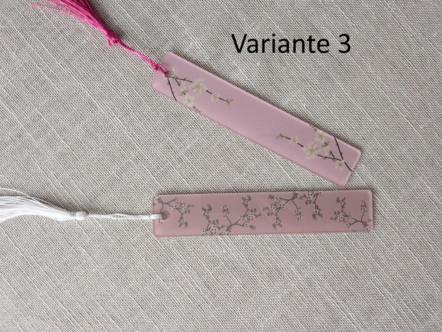 Acryl Lesezeichen mit Quaste – 2er Set | Zartes Blüten Design | Planner & Bibel Zubehör