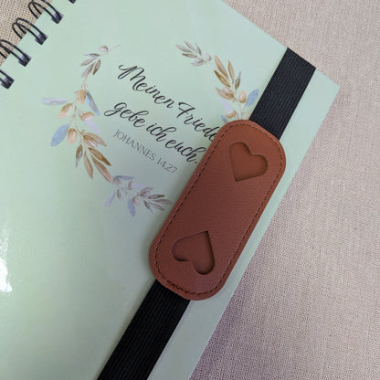 Stifthalter für Notizbuch A5 – mit Gummiband | Herz Design | Planner Zubehör