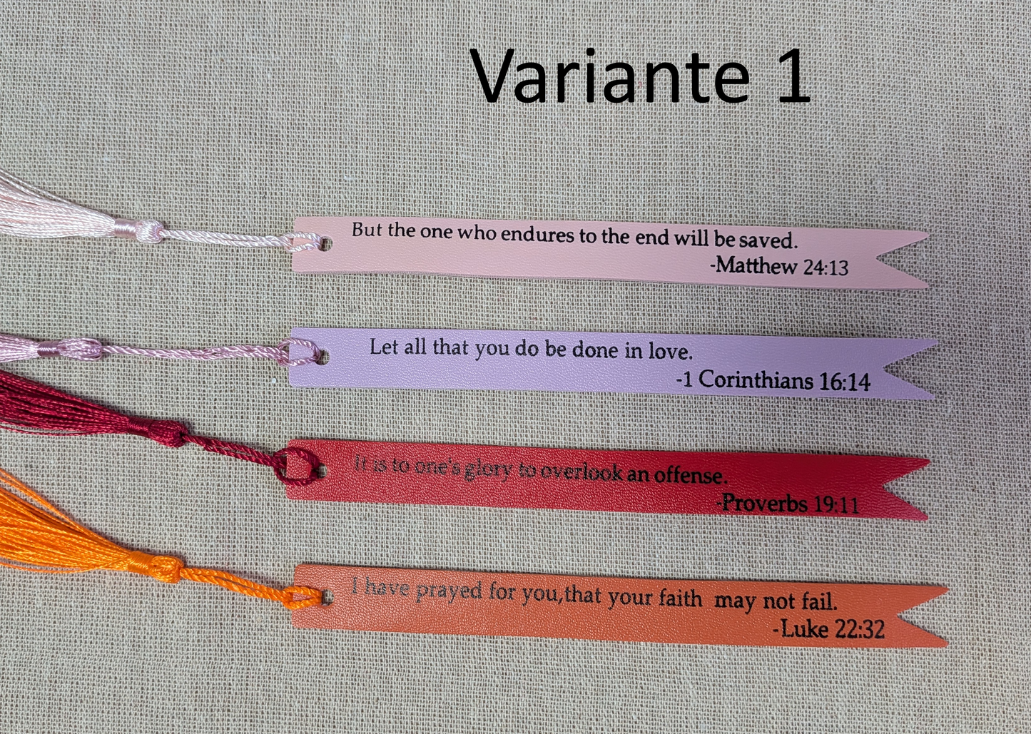 Christliche Lesezeichen mit Bibelvers – 4er Set | PU Leder | Geschenkidee für Frauen