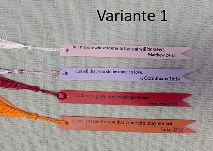 Christliche Lesezeichen mit Bibelvers – 4er Set | PU Leder | Geschenkidee für Frauen