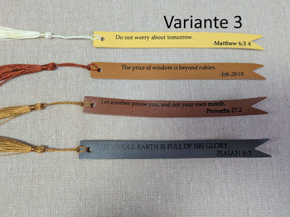Christliche Lesezeichen mit Bibelvers – 4er Set | PU Leder | Geschenkidee für Frauen