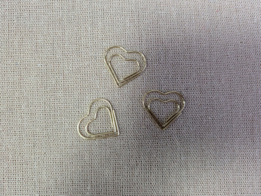 Goldene Herz Büroklammern – 3er Set | Romantisches Planer Zubehör | Geschenkidee für Frauen