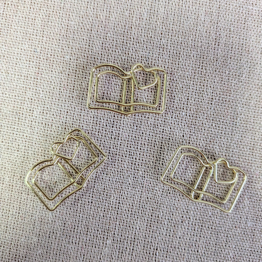 Goldene Bibel Büroklammern mit Herz – 3er Set | Christliches Planer Zubehör | Geschenkidee