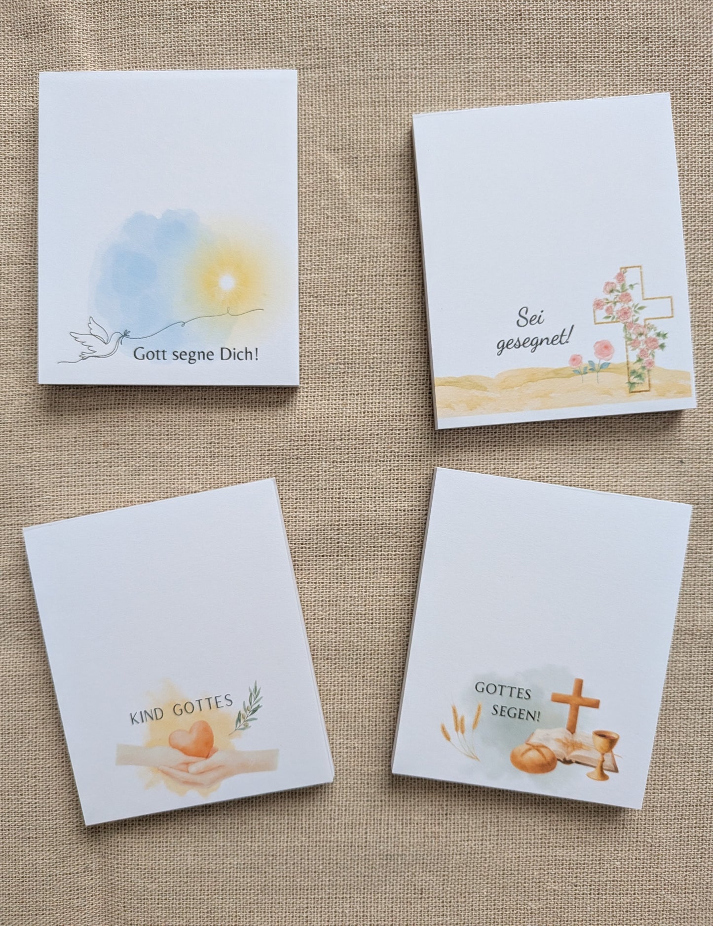 Christliche Mini Notizblöcke Set – Segenssprüche – kleines christliches Geschenk – Gott segne dich – Papeterie