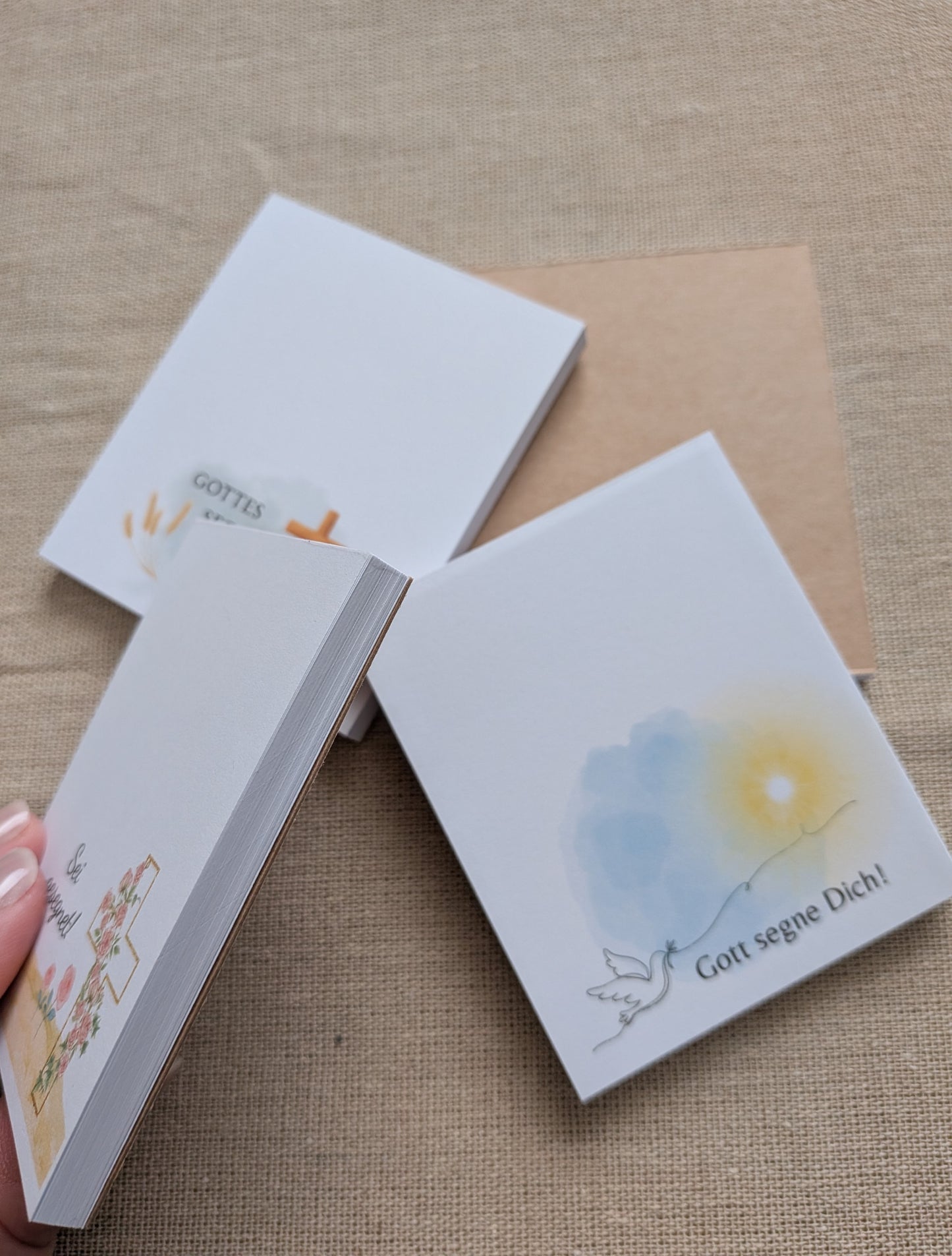 Christliche Mini Notizblöcke Set – Segenssprüche – kleines christliches Geschenk – Gott segne dich – Papeterie