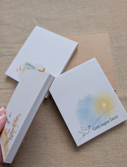 Christliche Mini Notizblöcke Set – Segenssprüche – kleines christliches Geschenk – Gott segne dich – Papeterie