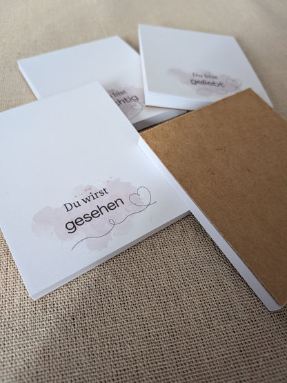 Muttertags Notizblöcke mit liebevollen Botschaften – „Du bist geliebt“ | „Du bist wichtig“ | Geschenkidee für Mama