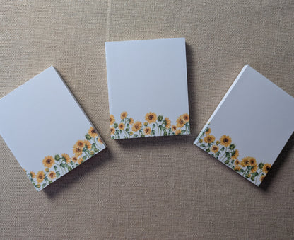 Liebevoll gestaltete Mini-Notizblöcke wilde Sonnenblumen | 3er Set