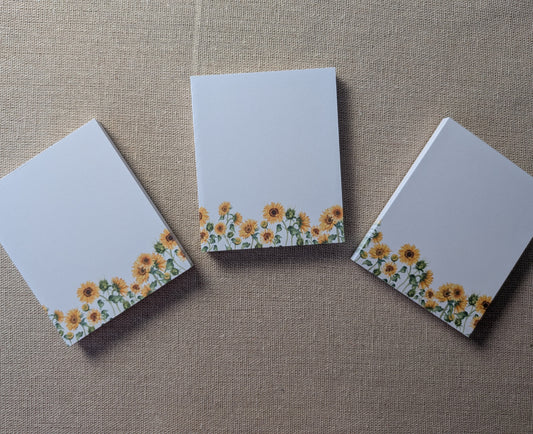 Liebevoll gestaltete Mini-Notizblöcke wilde Sonnenblumen | 3er Set